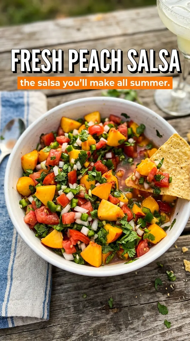 Fresh Peach Salsa chunky bright