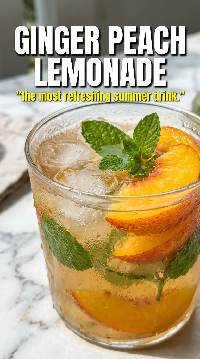 Ginger Peach Lemonade golden refreshing