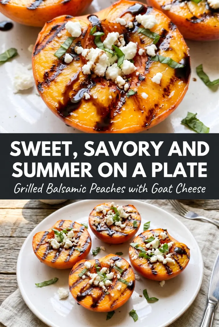 Grilled Balsamic Peaches with Goat Cheese and Basil