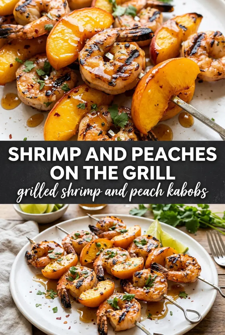 Grilled Shrimp and Peach Kabobs
