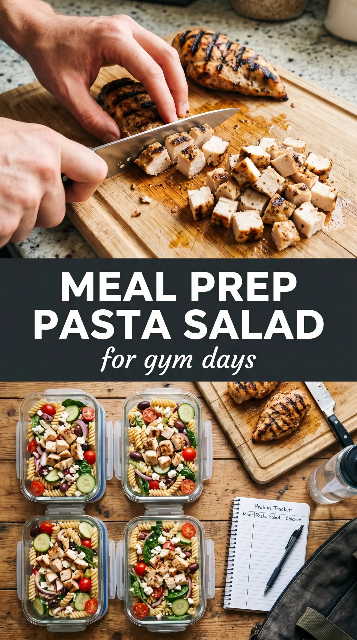 High-Protein Italian Pasta Salad chicken mozzarella chickpeas