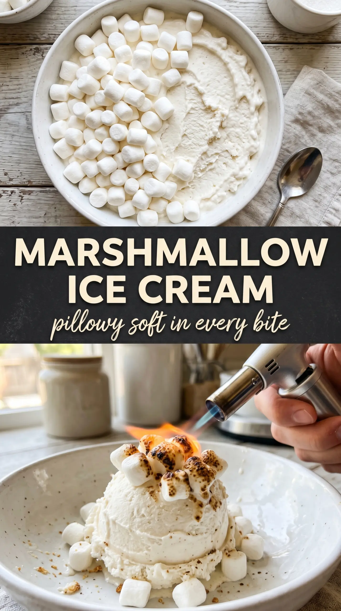 Homemade Marshmallow Ice Cream fluffy creamy mini marshmallows