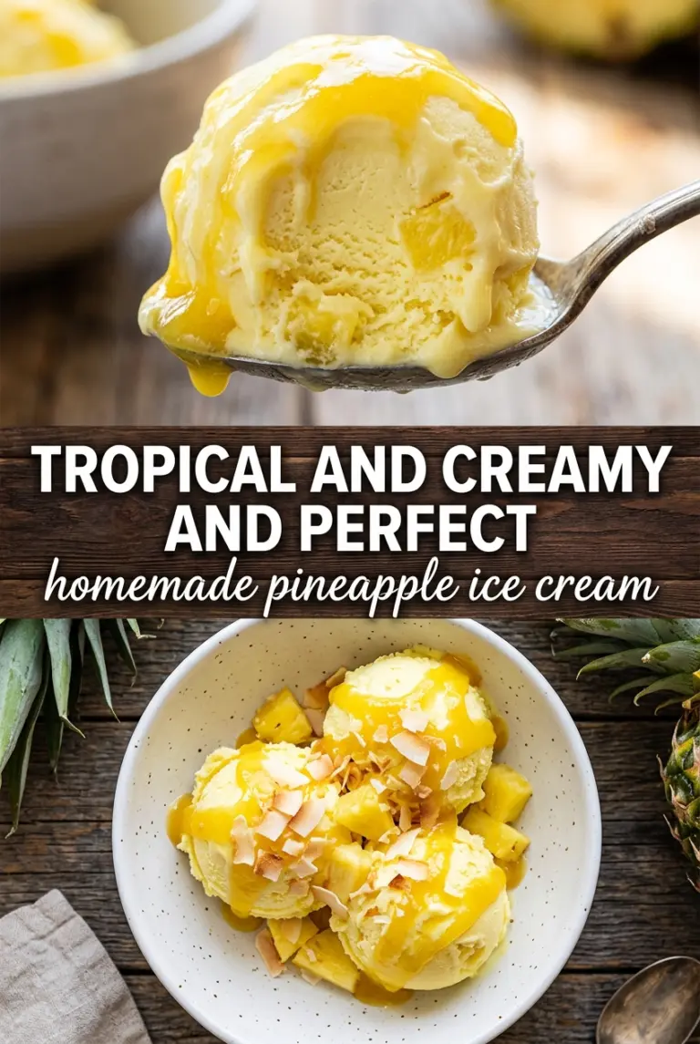 Homemade Pineapple Ice Cream