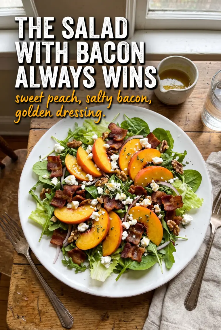 Honey Lemon Peach Bacon Salad