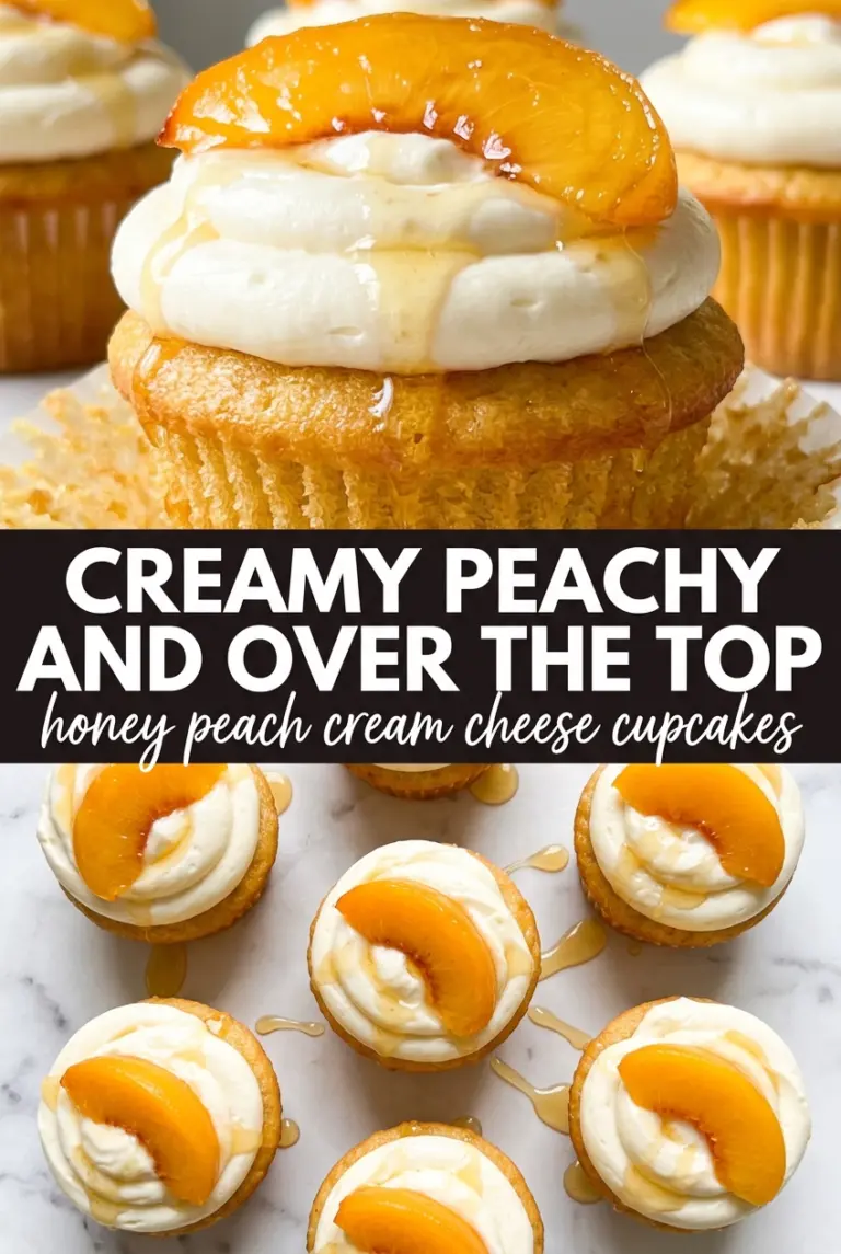 Honey Peach Cream Cheese Cupcakes