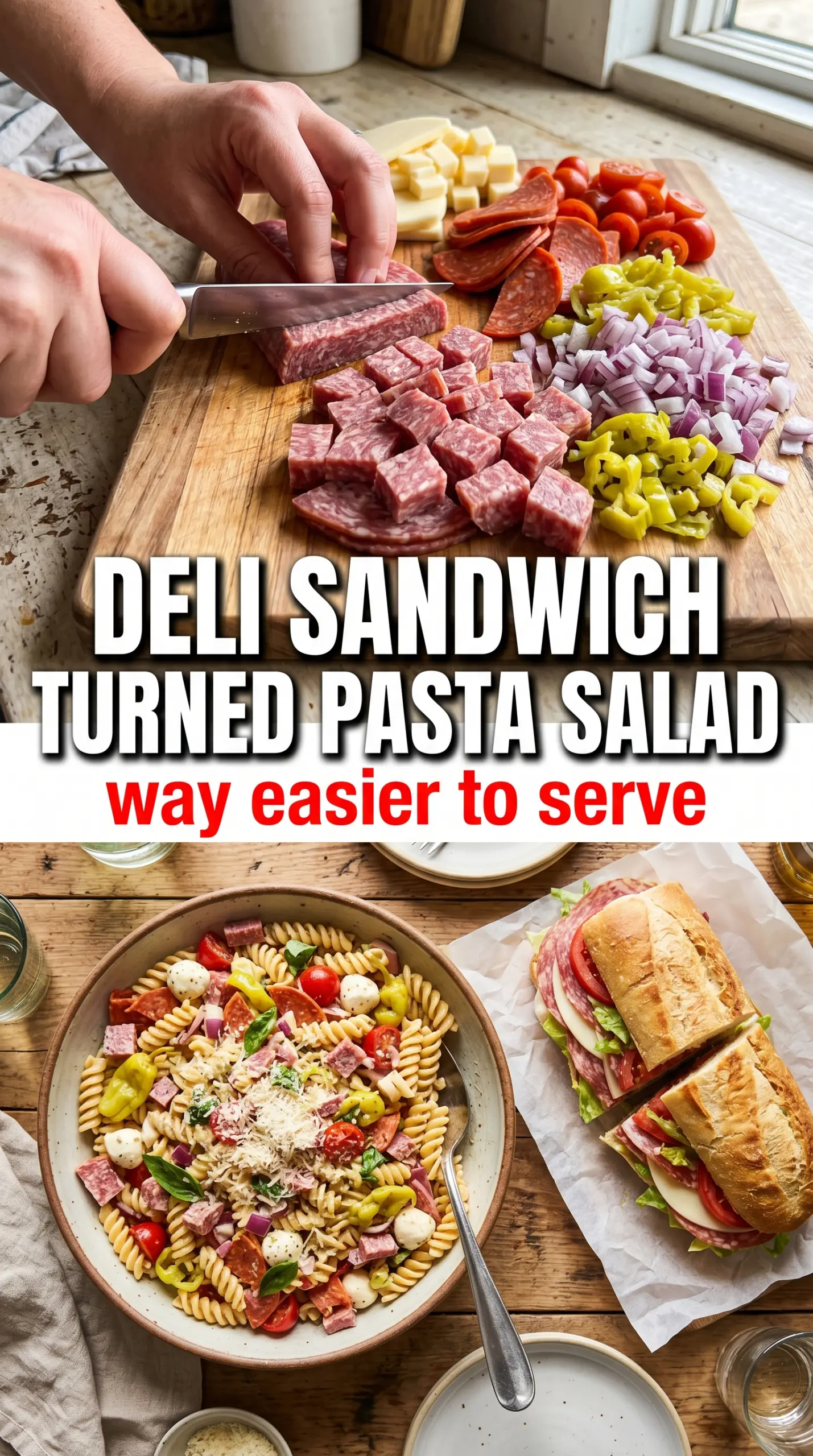 Italian Grinder Pasta Salad deli-style crunch