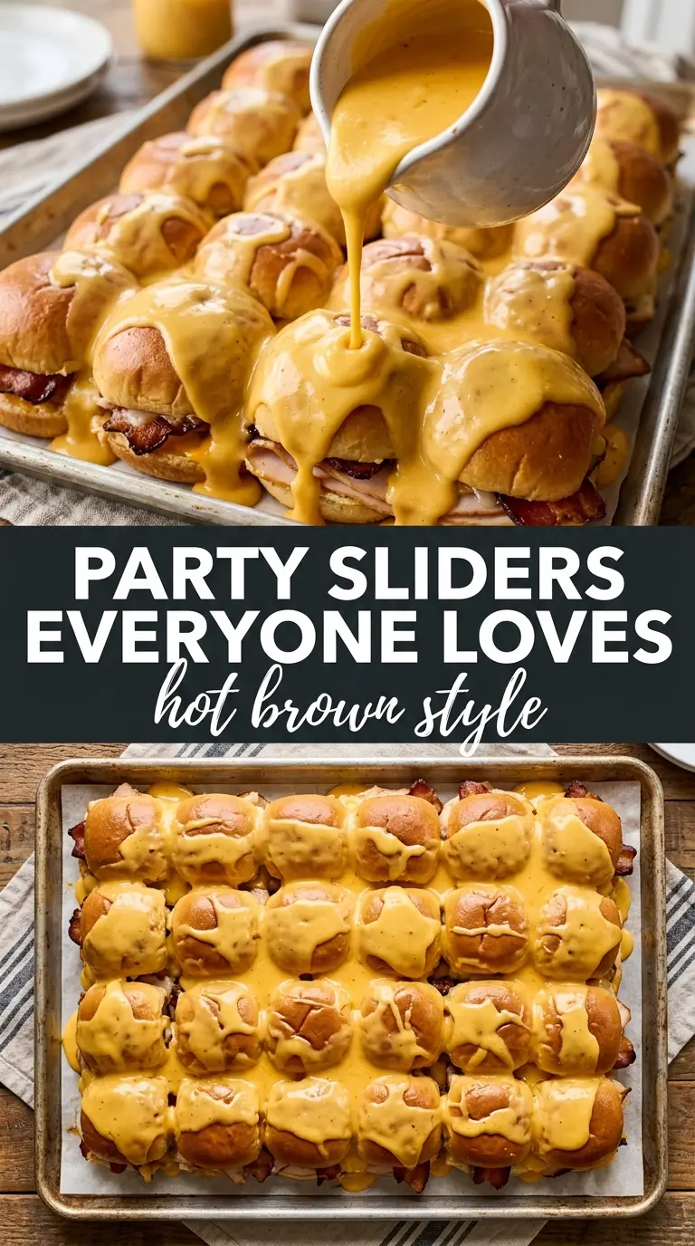 Kentucky Hot Brown Sliders cheesy broiled bacon