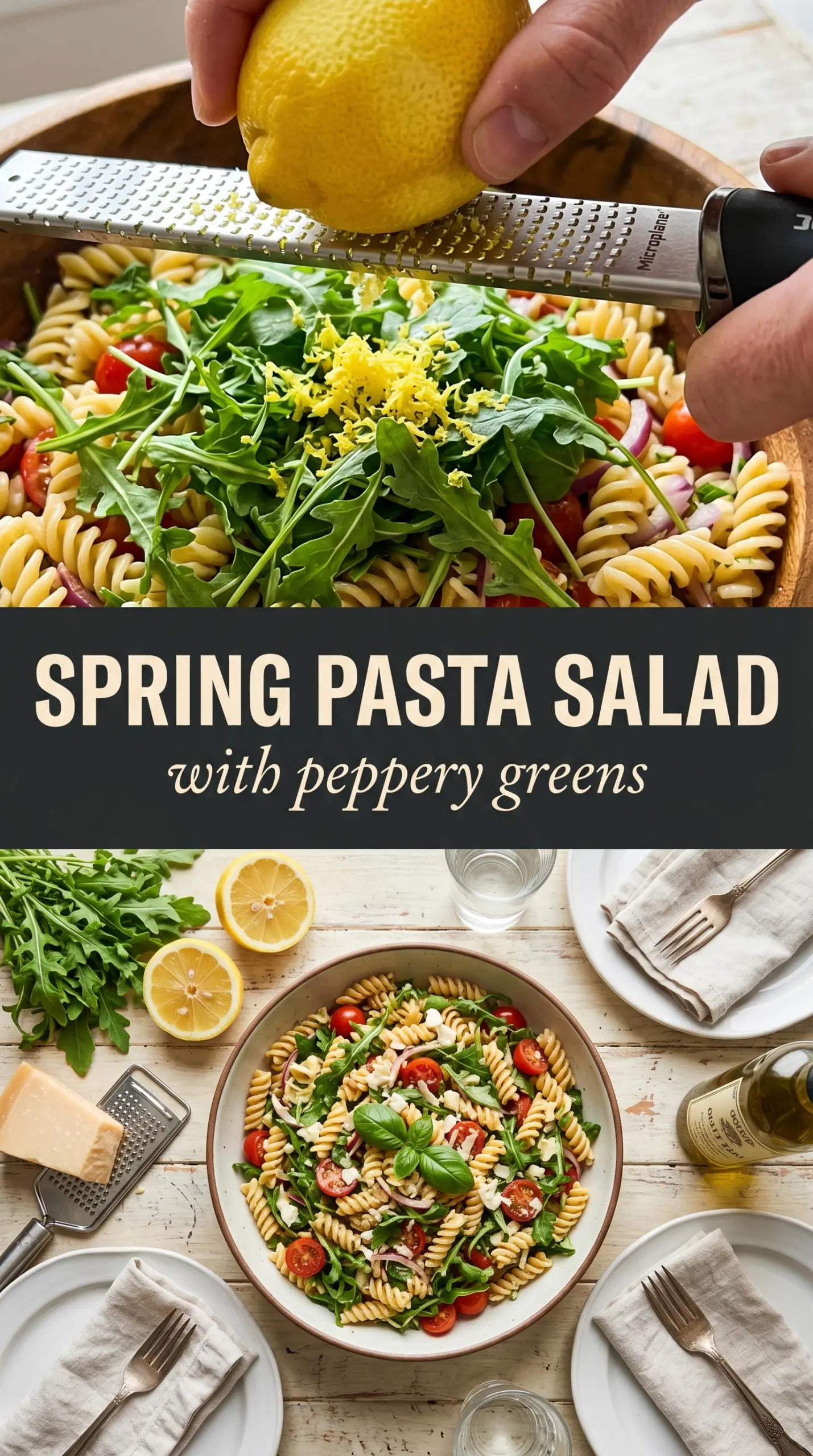 Lemon Arugula Pasta Salad bright, fresh, citrusy
