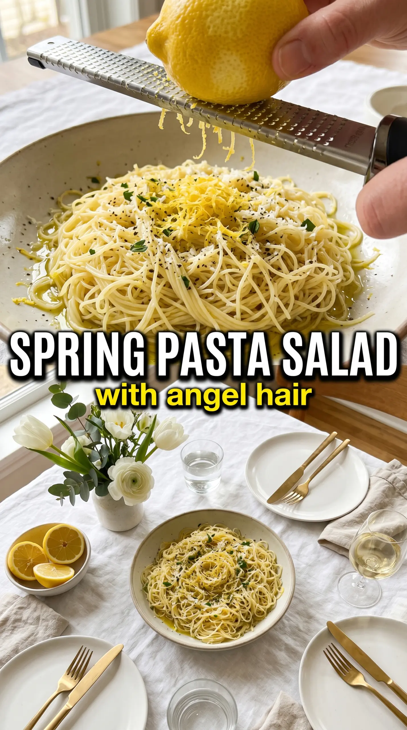 Lemon Capellini Salad bright herbs citrus