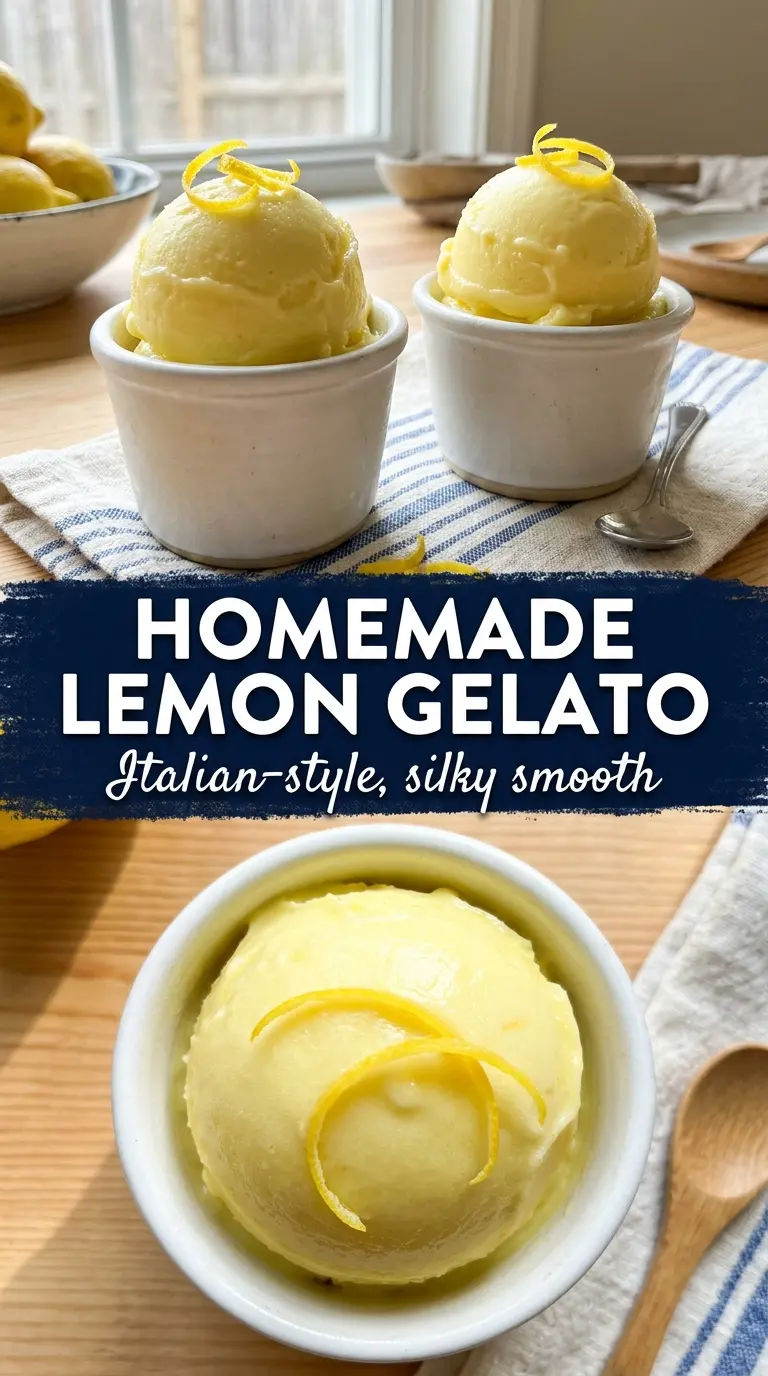 Lemon gelato creamy citrus dessert