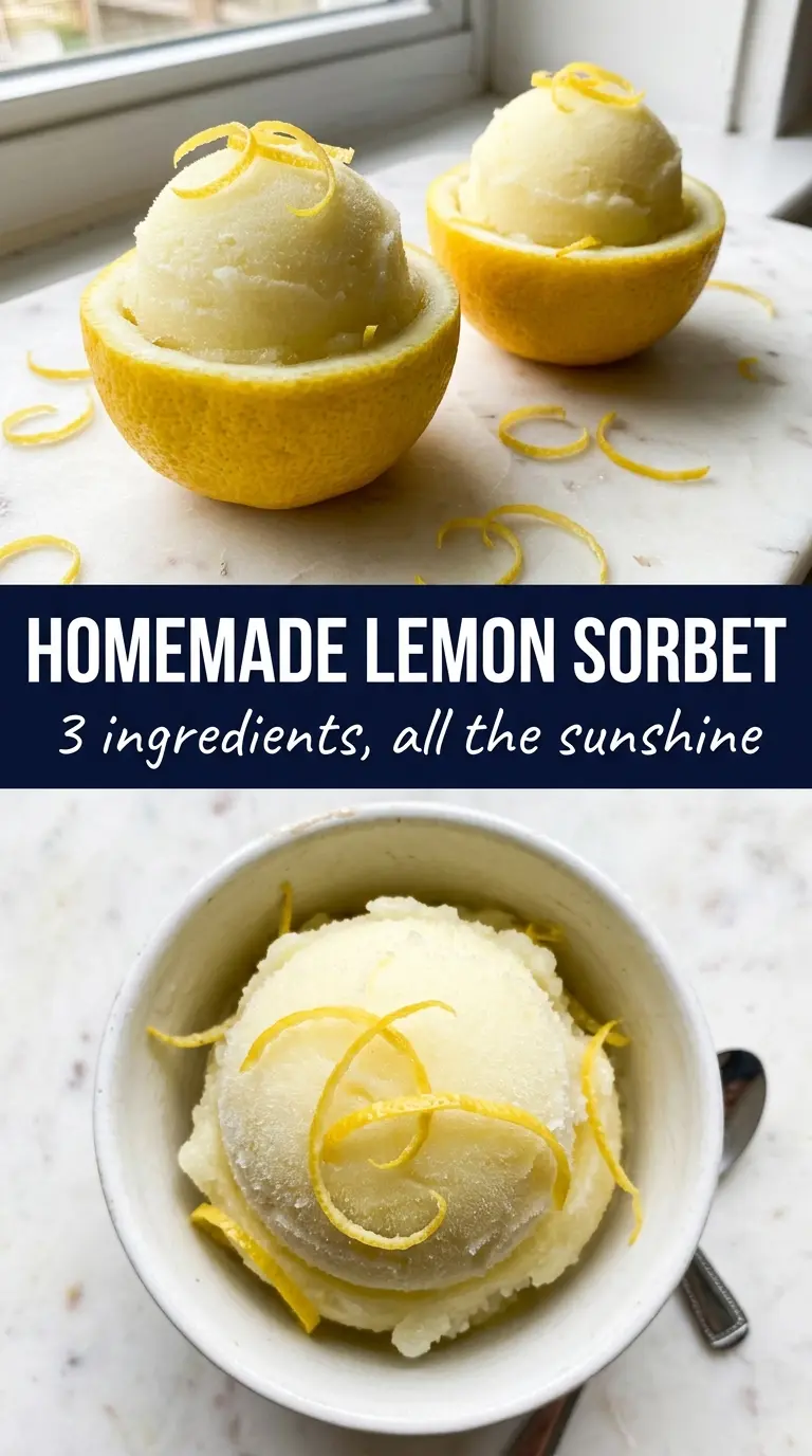 Lemon sorbet bright icy tart