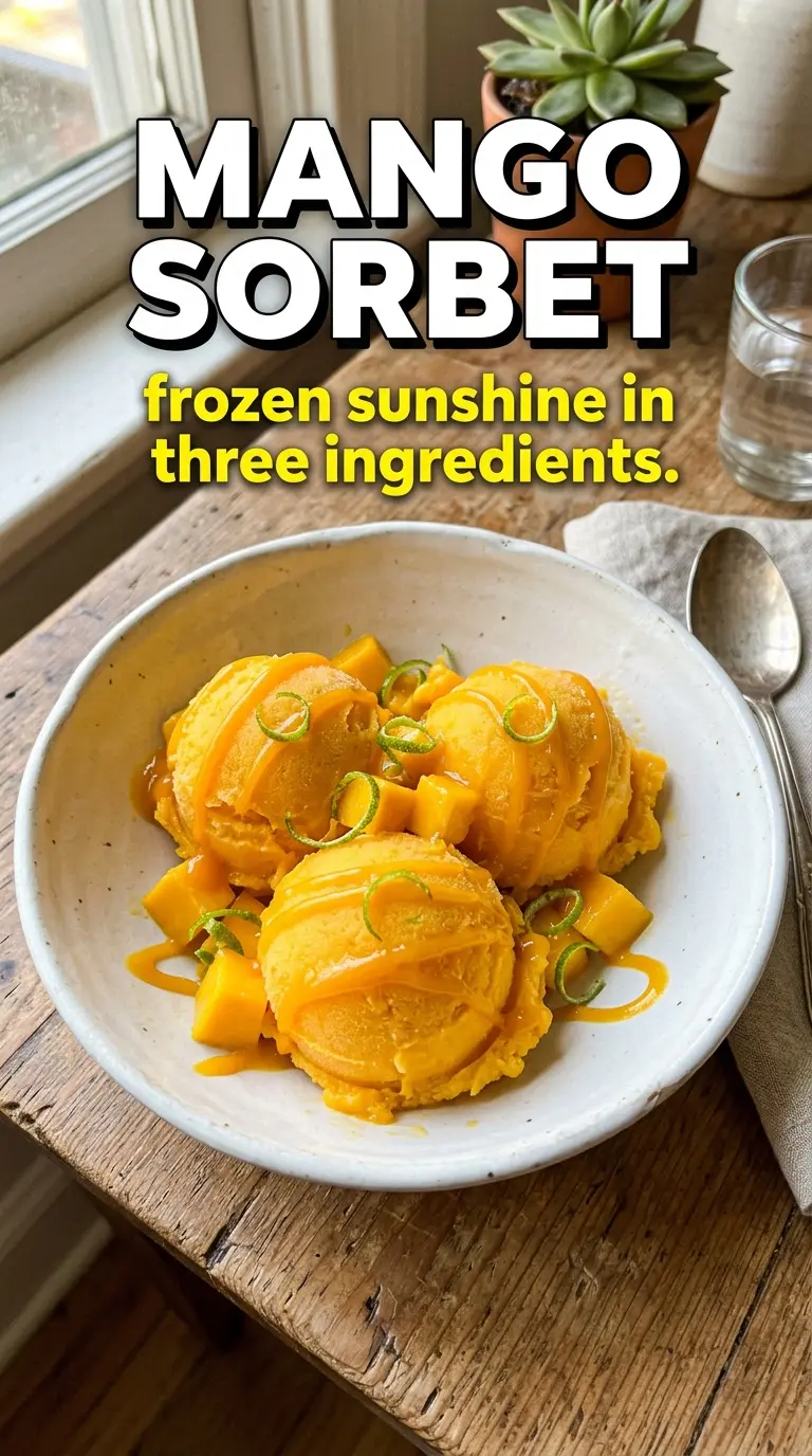 Mango sorbet vivid tropical frozen dessert