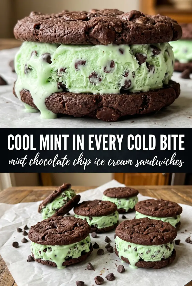 Mint Chocolate Chip Ice Cream Sandwiches