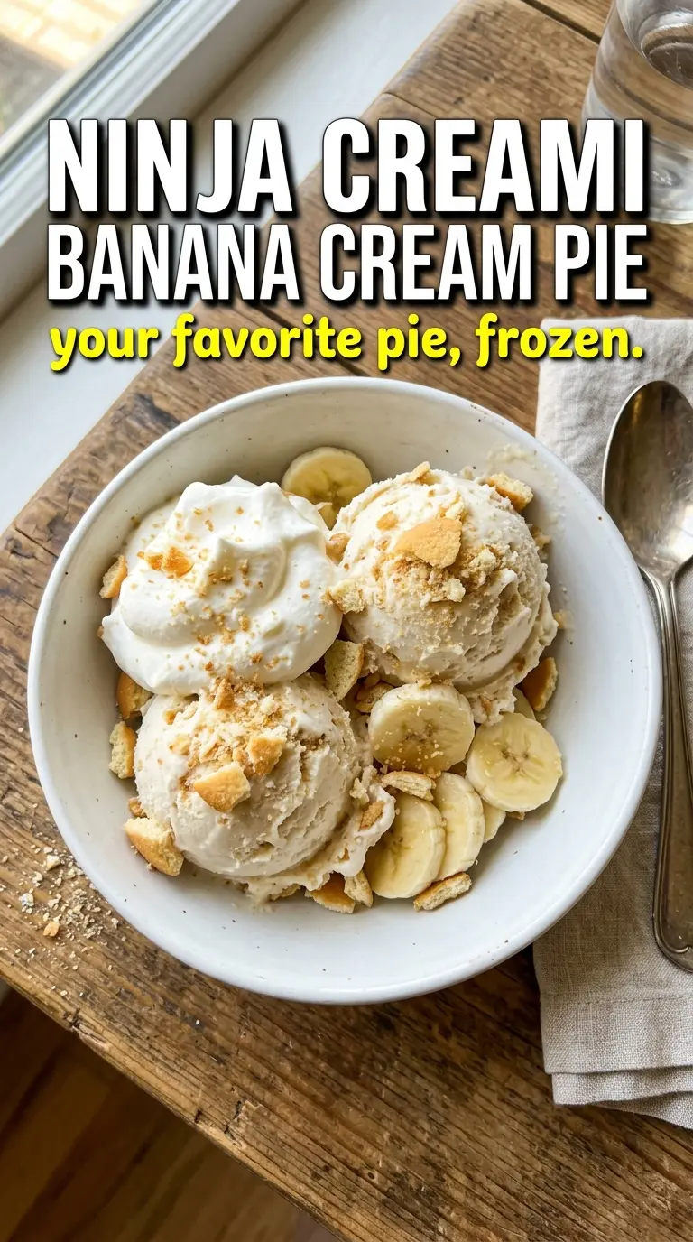 Ninja Creami banana cream pie ice cream creamy banana vanilla