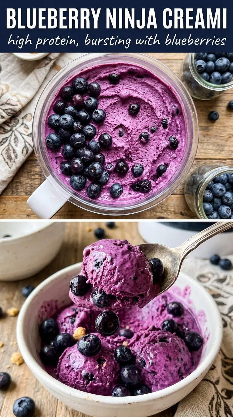 Ninja Creami blueberry ice cream creamy fruity