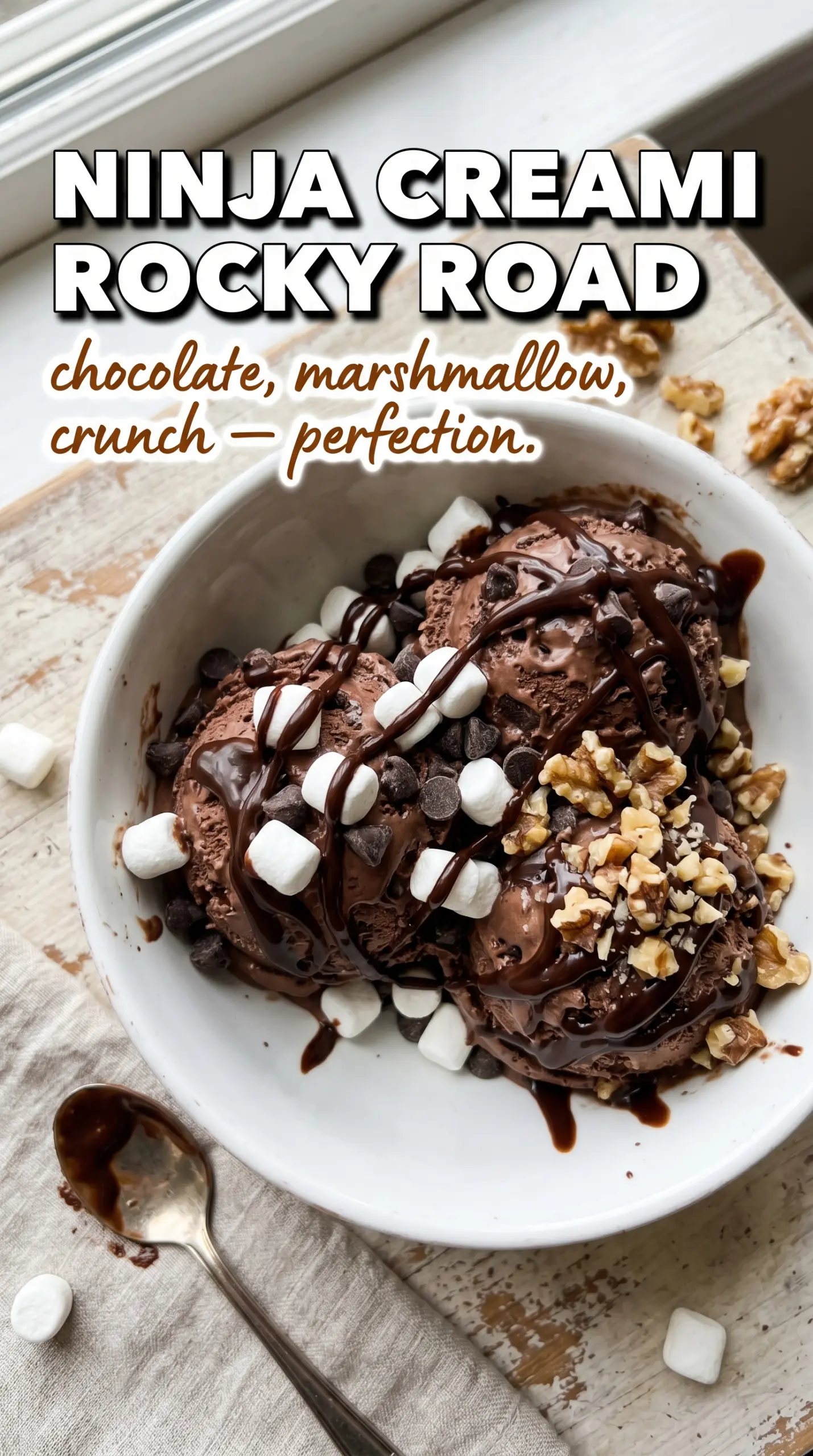 Ninja Creami Rocky Road Ice Cream chocolate marshmallow almond