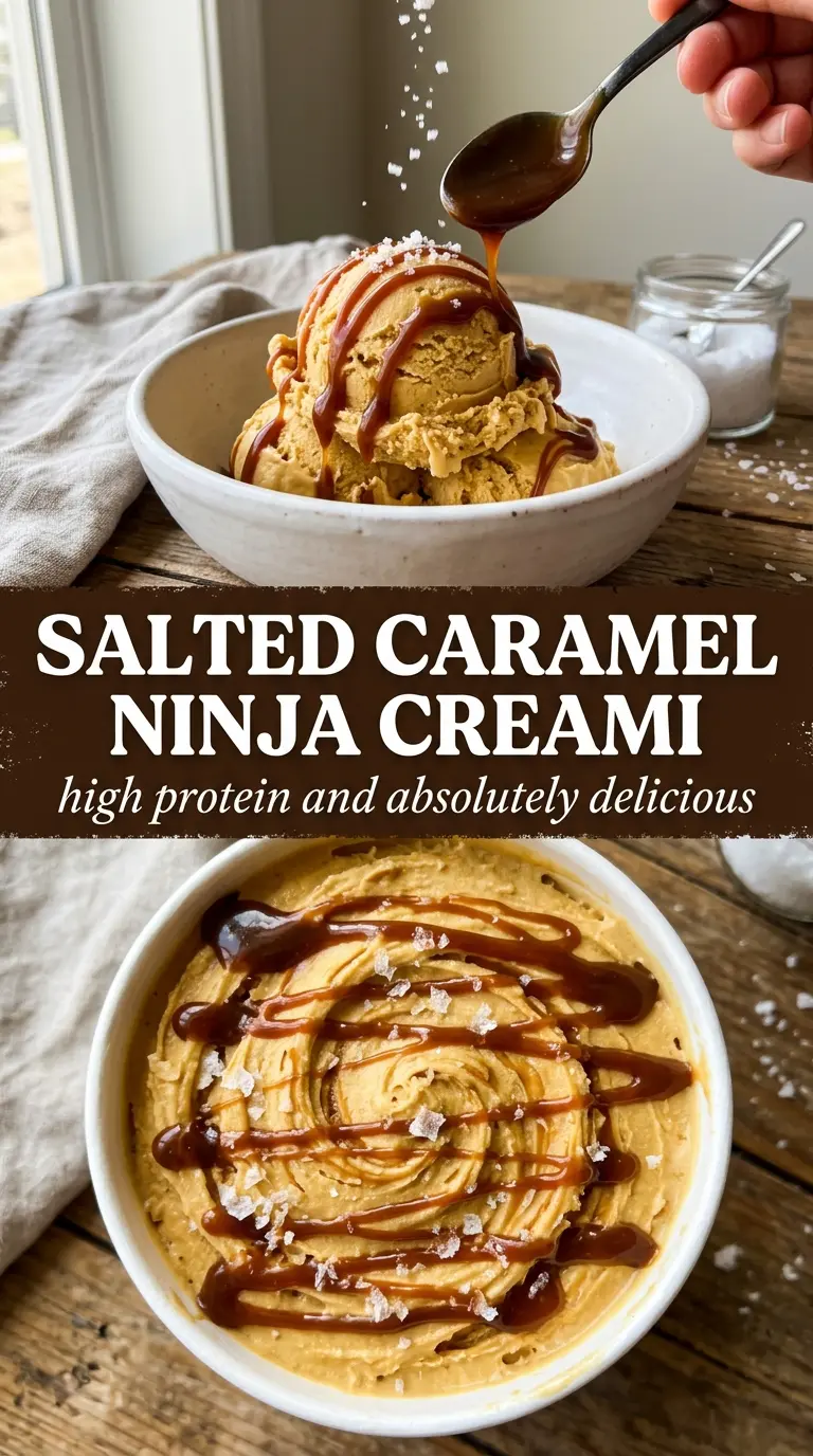 Ninja Creami salted caramel ice cream creamy caramel