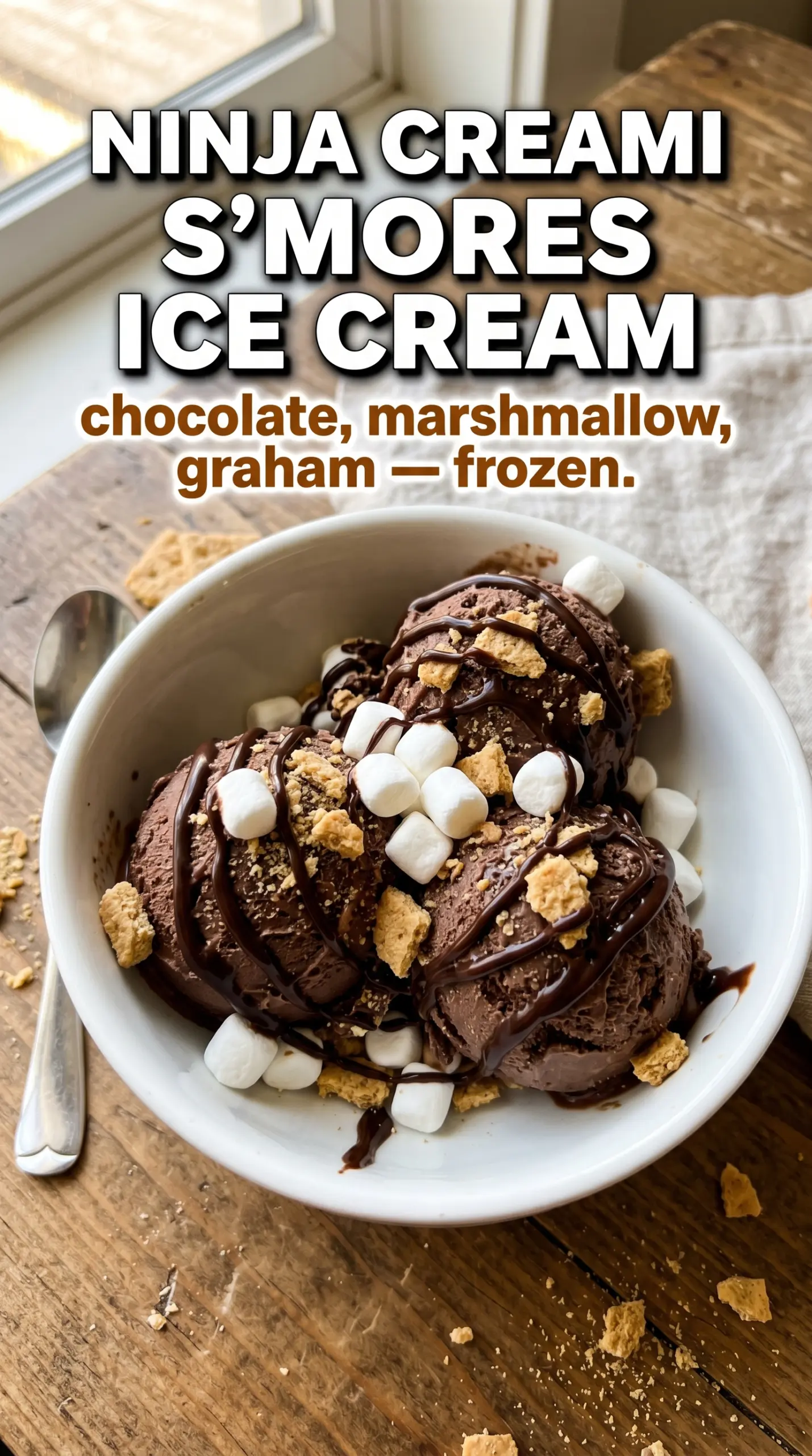 Ninja Creami S'mores Ice Cream chocolate marshmallow graham