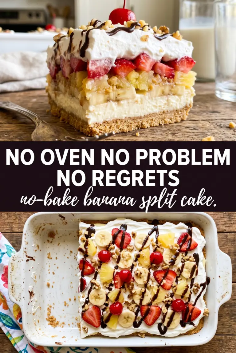 No-Bake Banana Split Cake