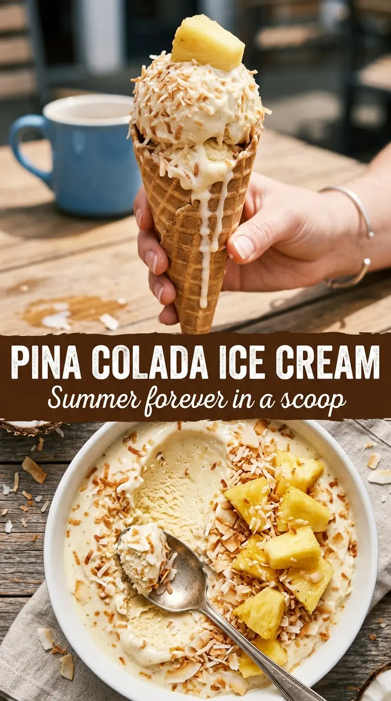 No-Churn Pina Colada Ice Cream creamy tropical