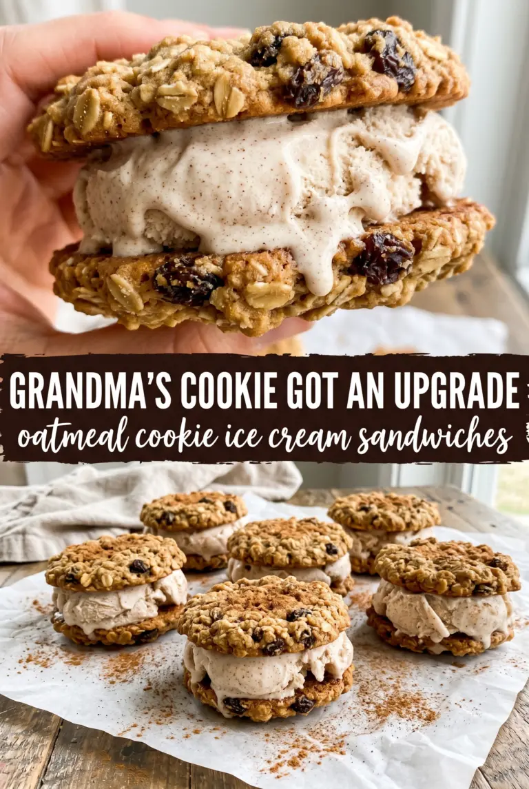 Oatmeal Cookie Ice Cream Sandwiches