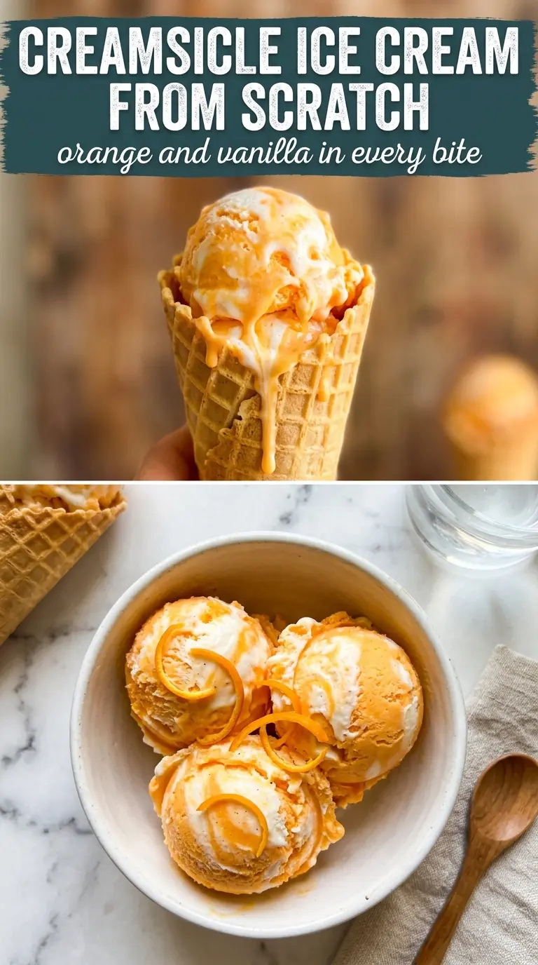 Orange Creamsicle Ice Cream bright citrus vanilla swirl