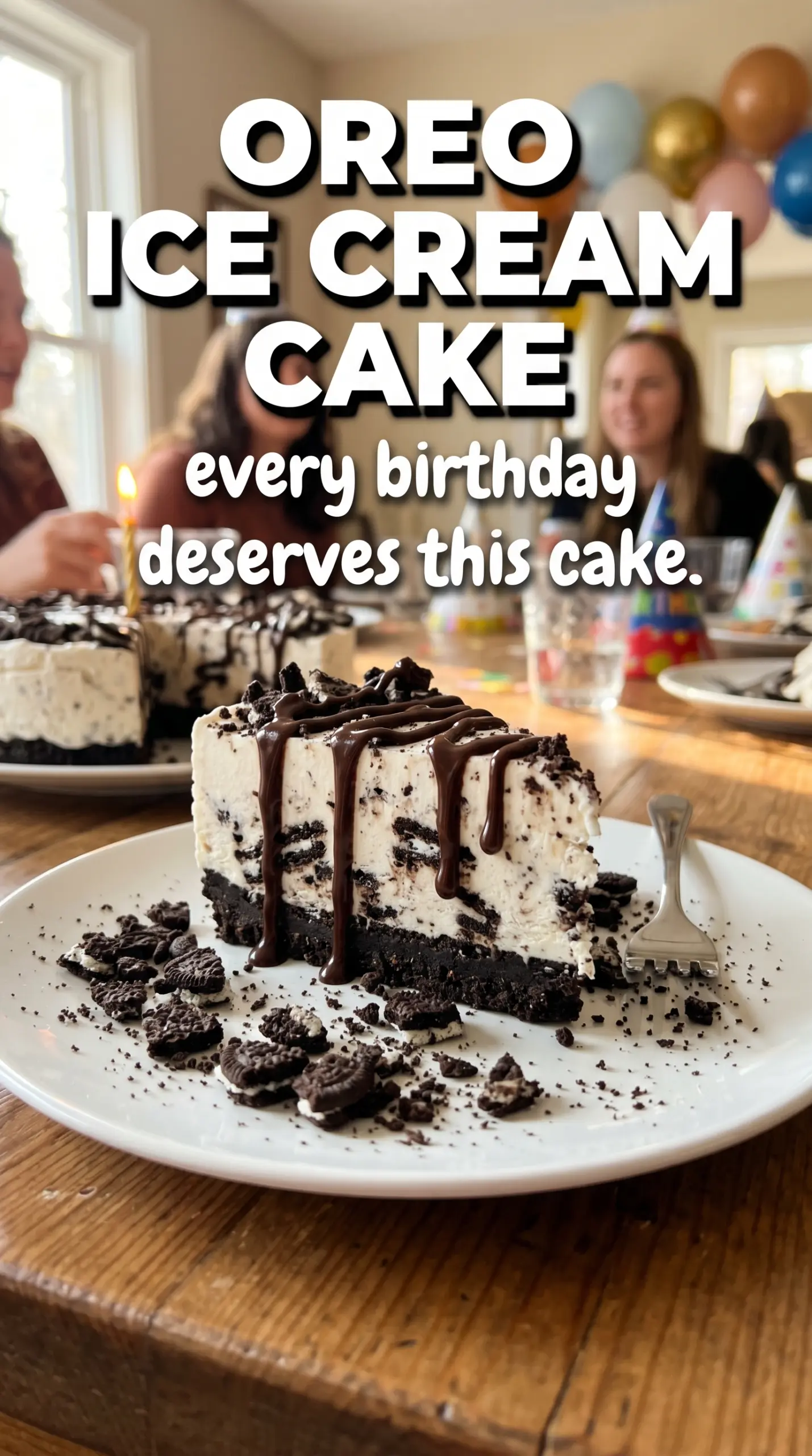 Oreo ice cream cake frozen dessert, cookies and cream, chocolate ganache
