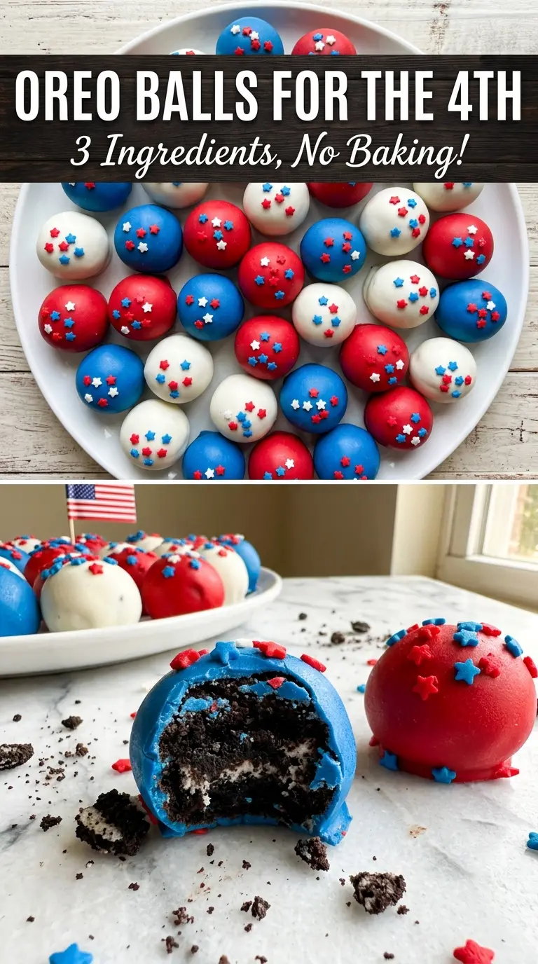 Patriotic Oreo Balls red white blue