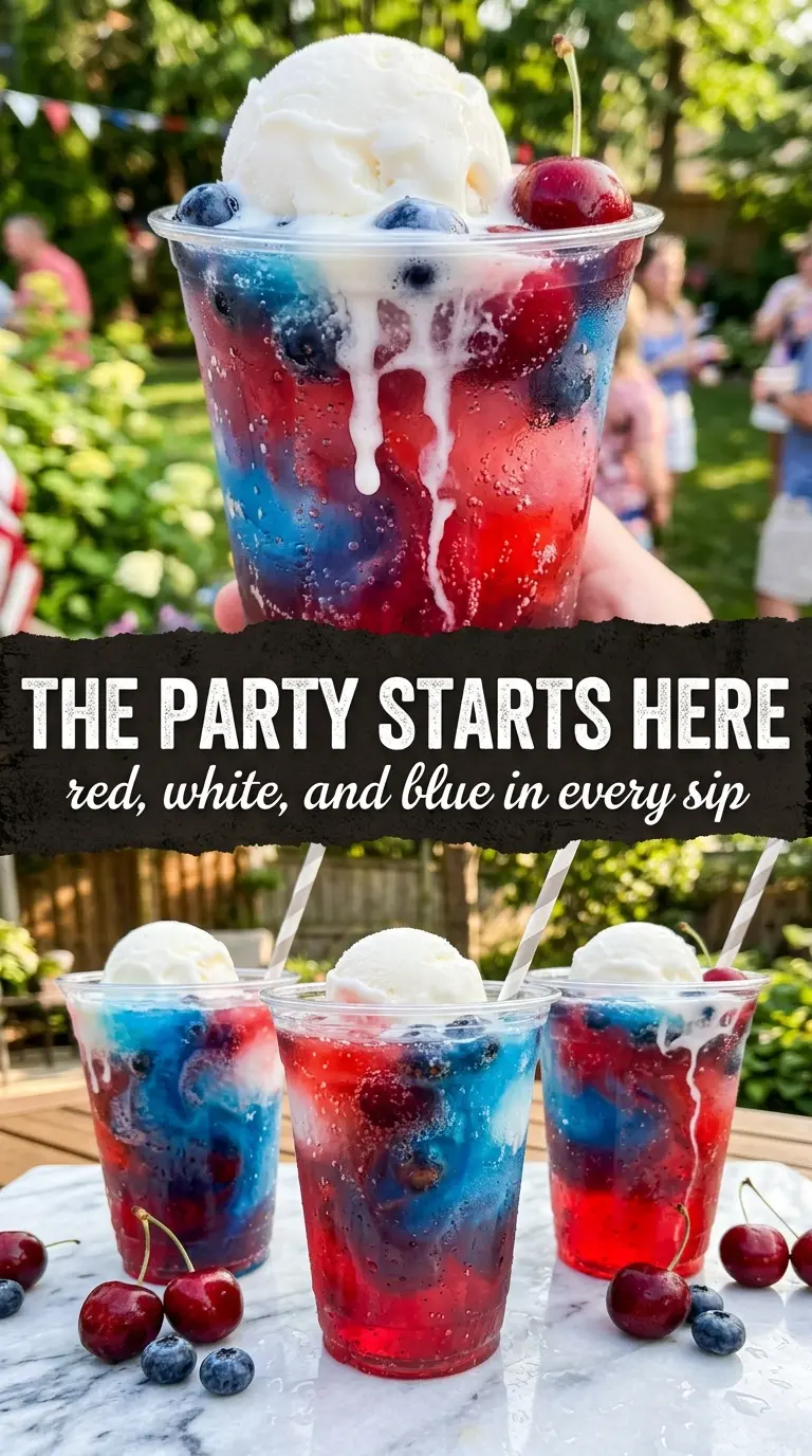Patriotic Punch layered sparkling red white blue