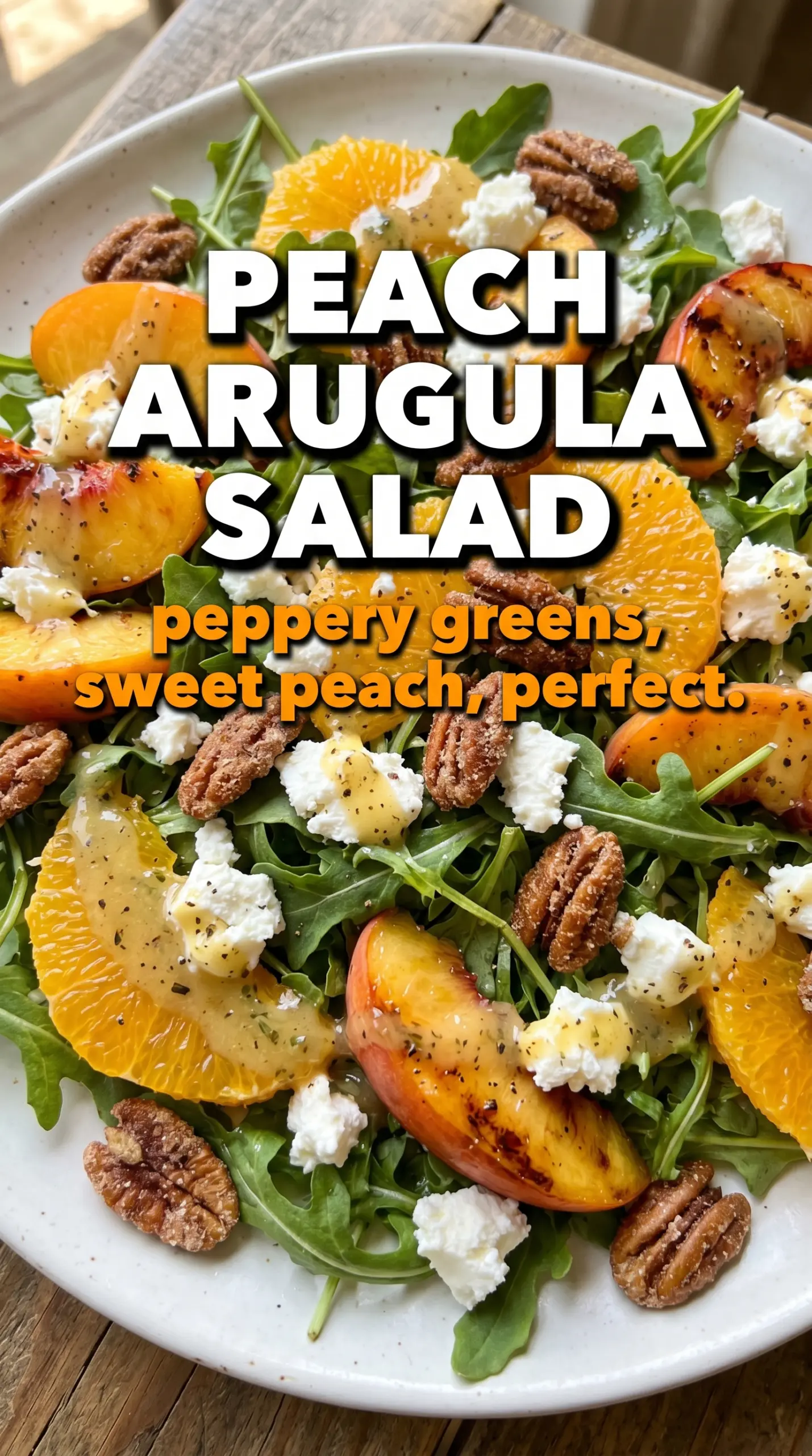 Peach Arugula Salad sweet-salty crunch