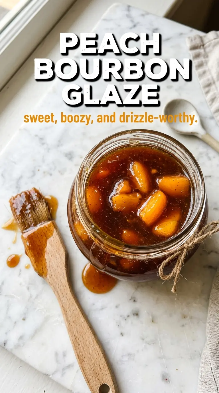 Peach Bourbon Glaze glossy amber sauce