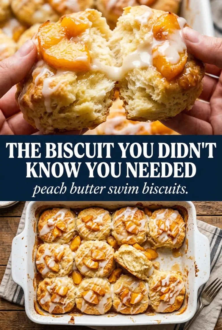 Peach Butter Swim Biscuits with Vanilla Glaze