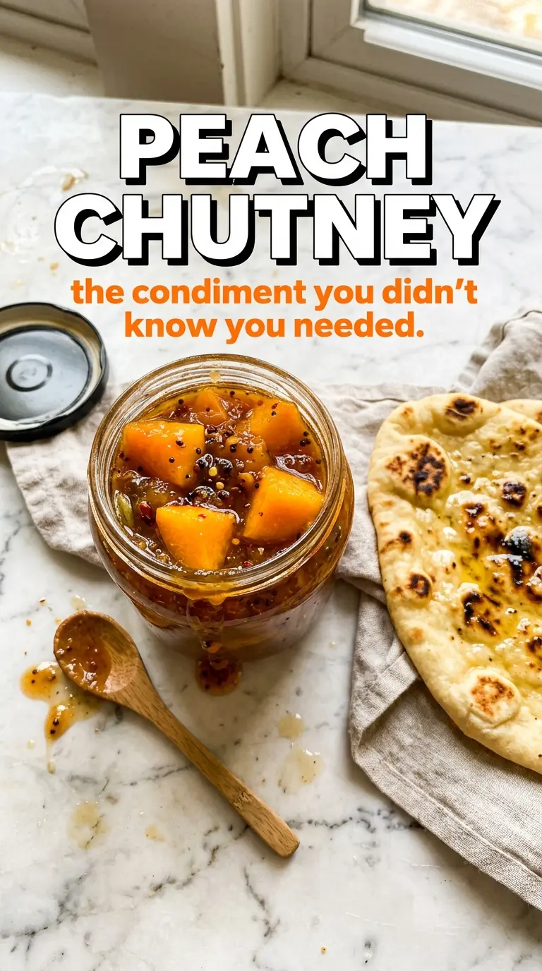 Peach chutney glossy spiced chunky
