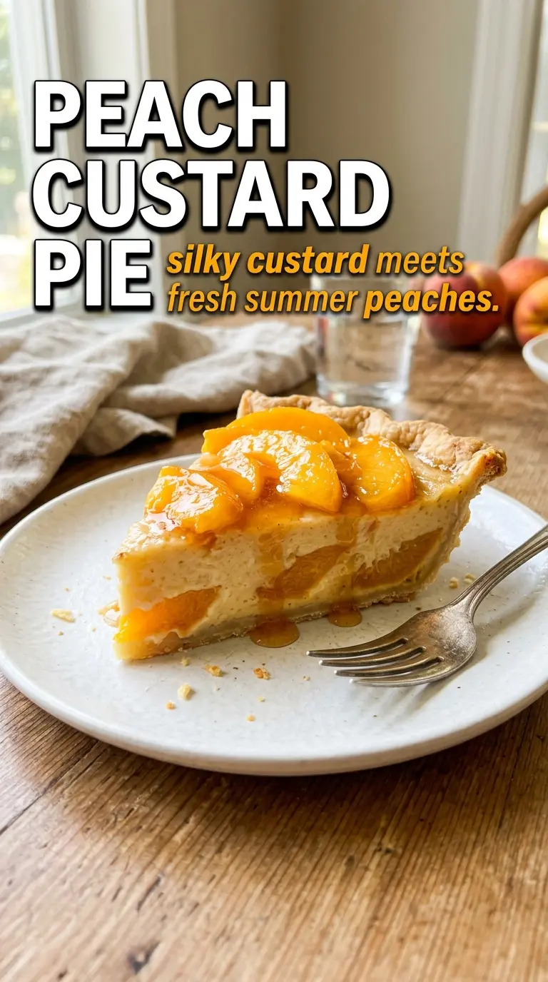 Peach pie slice with ice cream