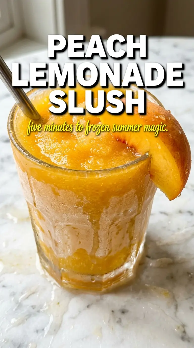 Peach Lemonade Slush frosty bright refreshing