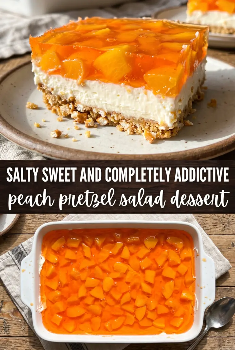 Peach Pretzel Salad Dessert