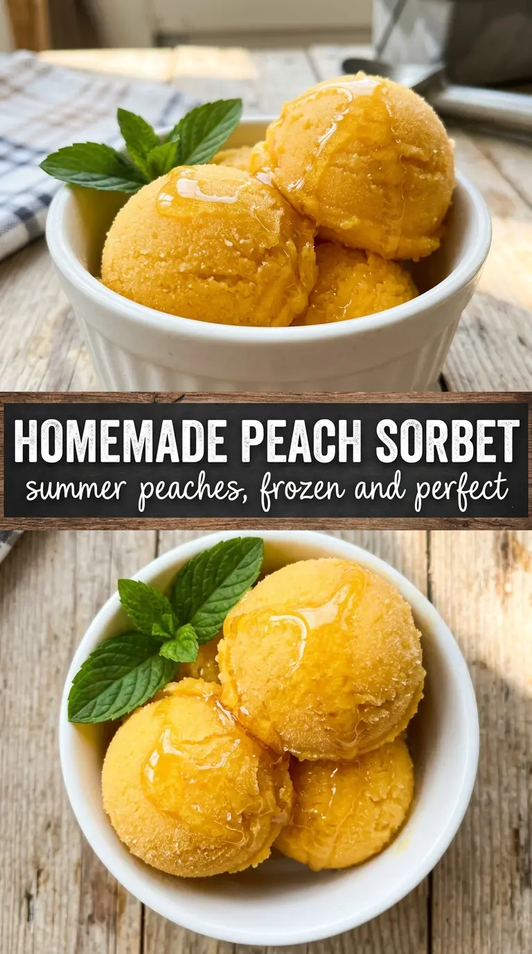 Peach sorbet icy smooth refreshing