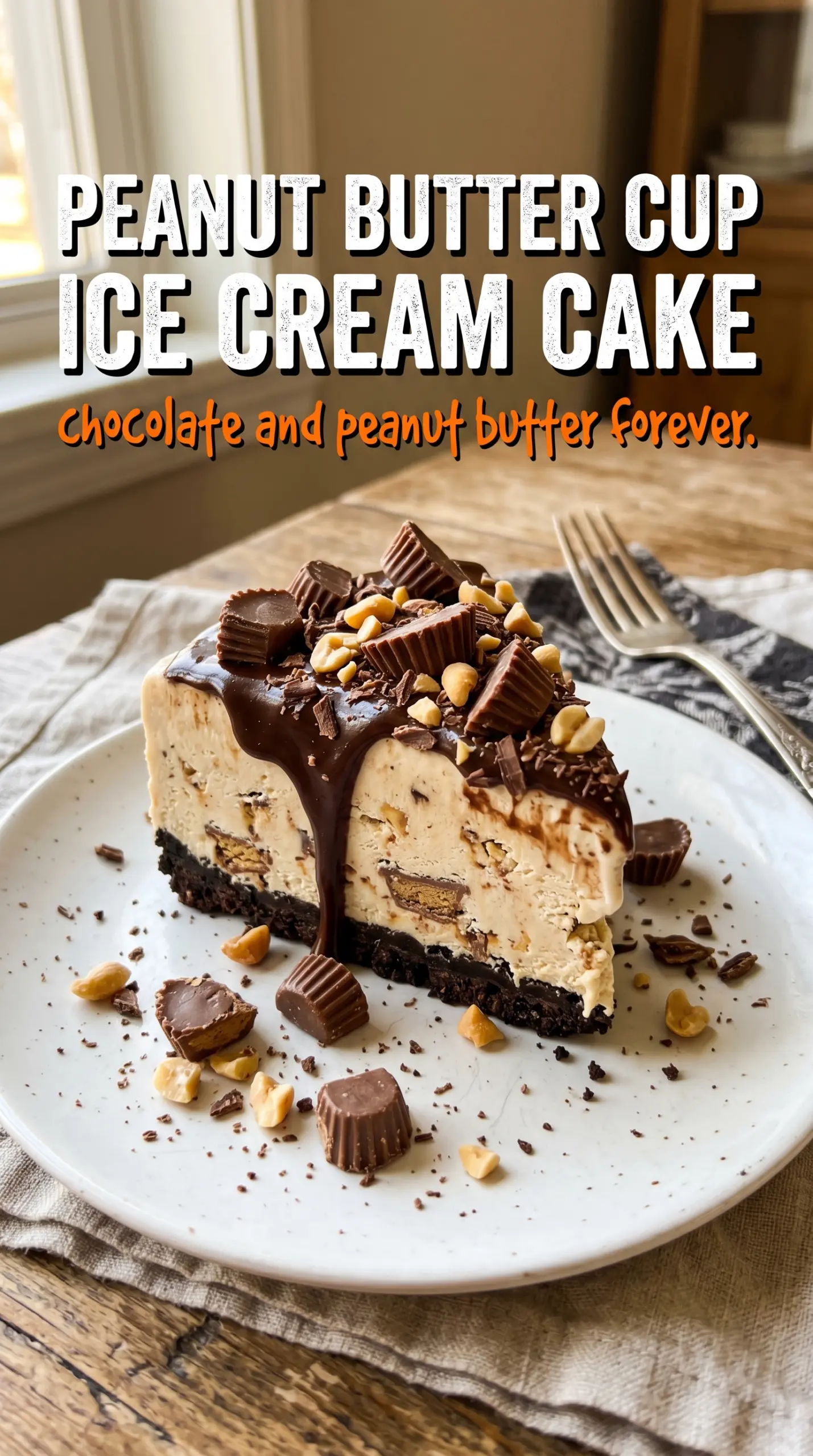 Peanut Butter Cup Ice Cream Cake chocolate peanut butter frozen dessert
