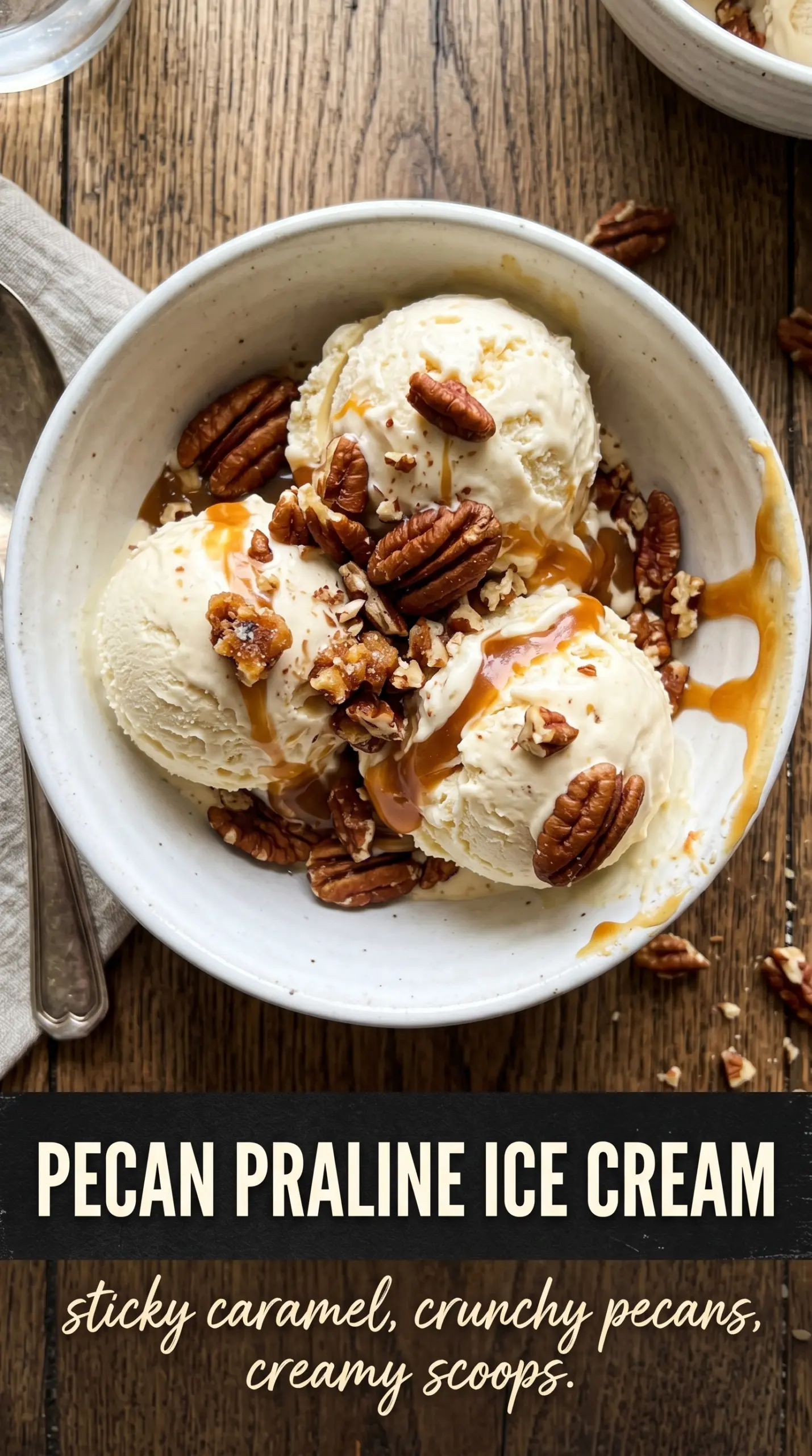 Scooped ice cream or frozen dessert in a bowl