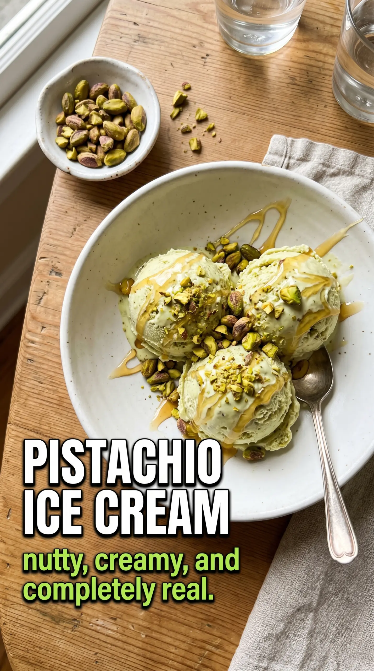 Pistachio Ice Cream toasted nutty custard