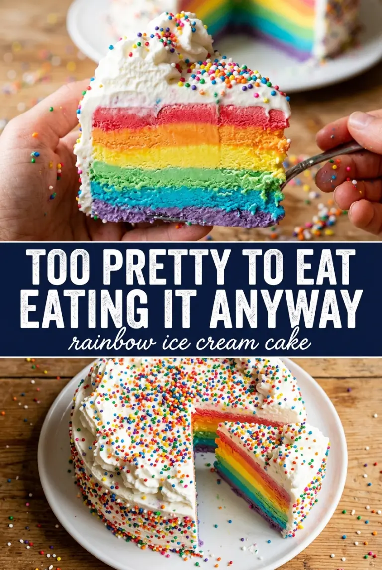 Rainbow Ice Cream Cake