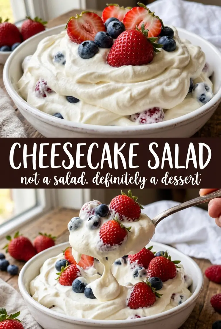 Red, White and Blue Cheesecake Salad