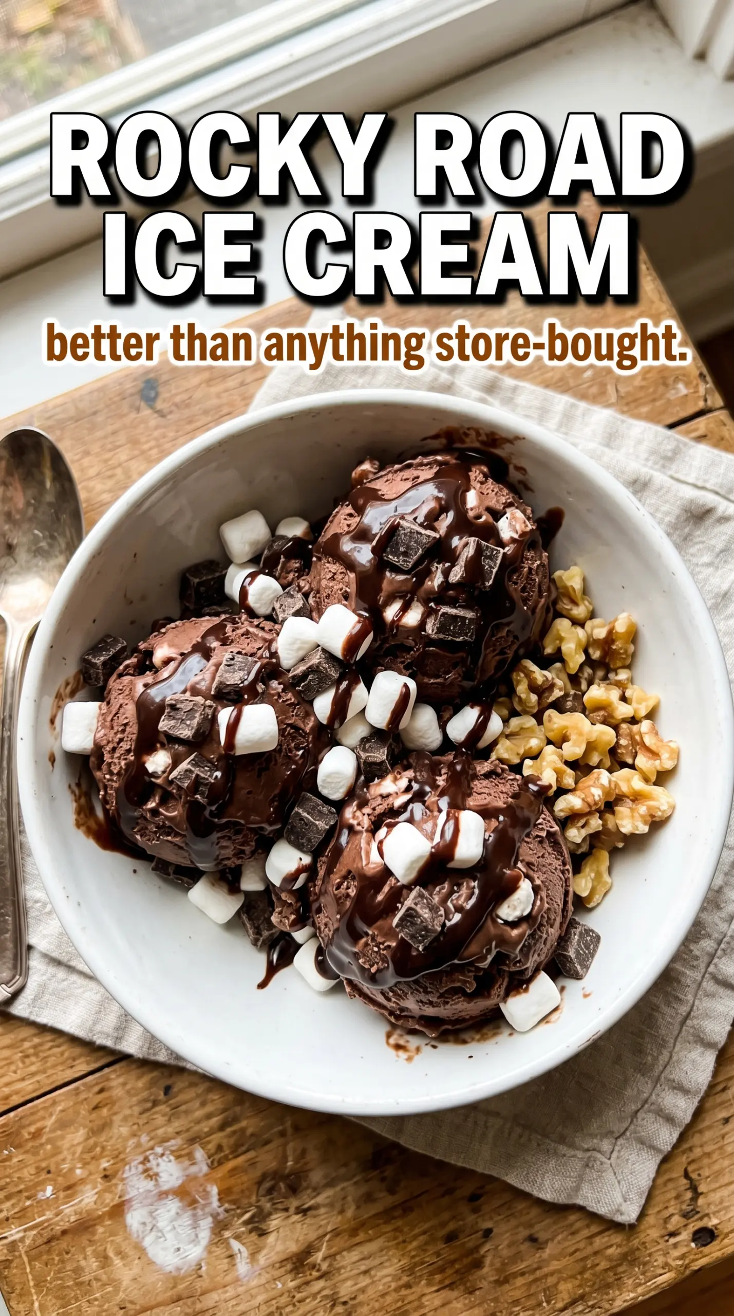 Rocky Road Ice Cream chocolate marshmallow almond