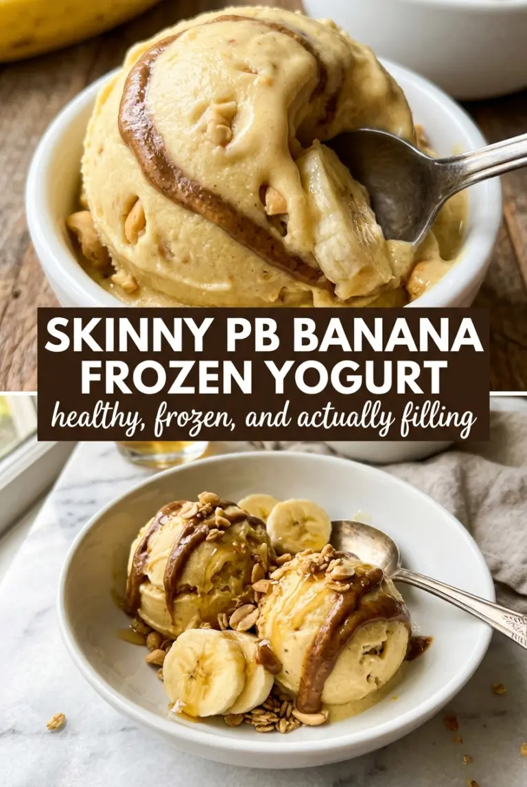 Skinny Peanut Butter Banana Frozen Yogurt
