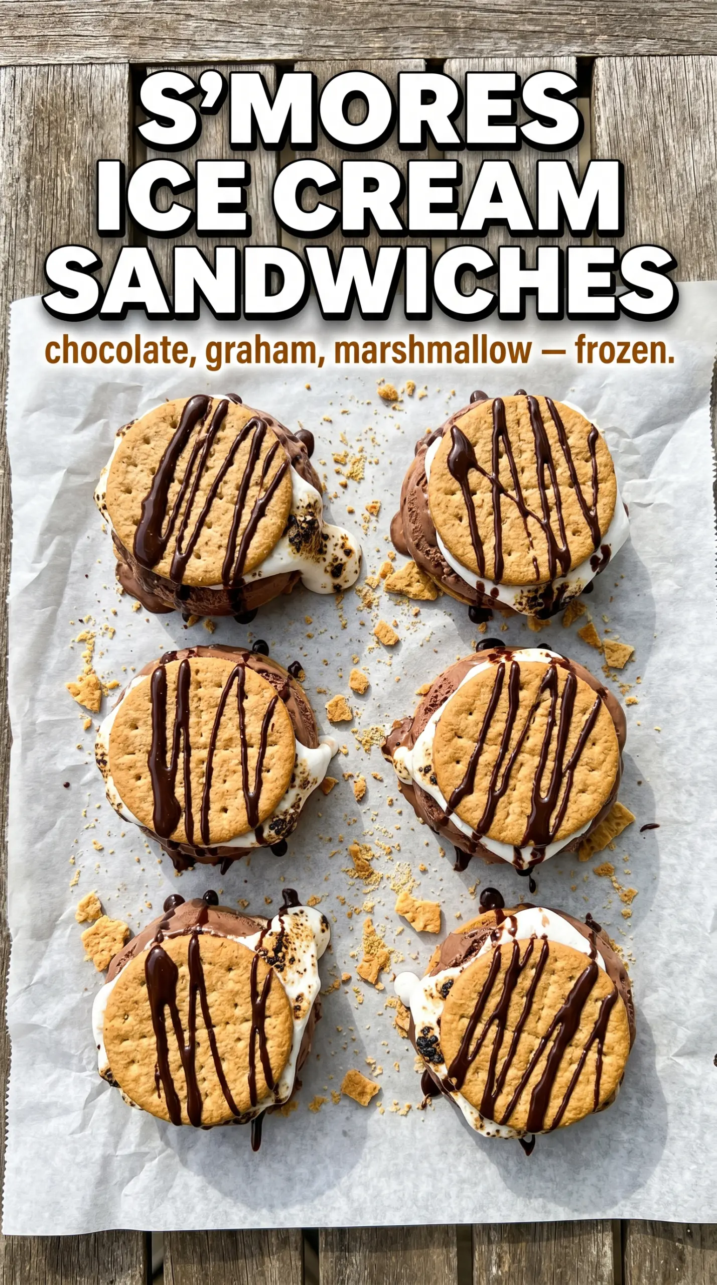 Ice cream sandwich with cookies or bread