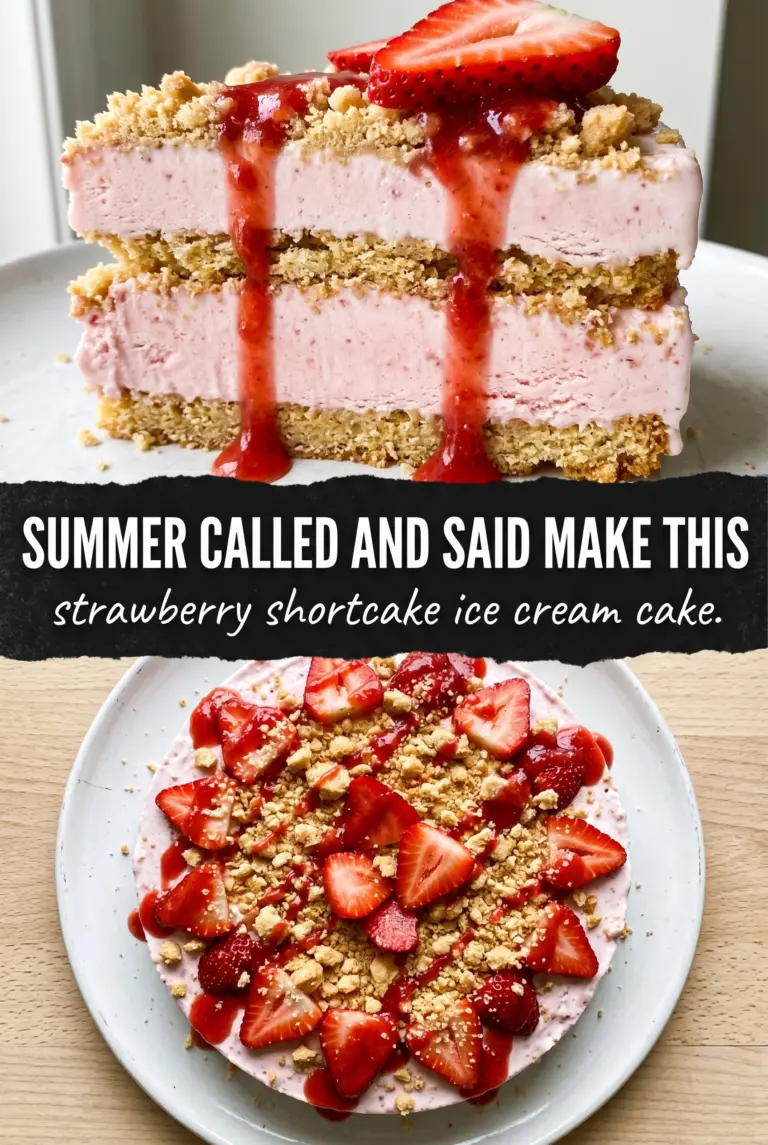 Strawberry Shortcake Ice Cream Cake