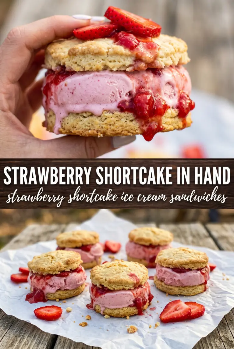 Strawberry Shortcake Ice Cream Sandwiches