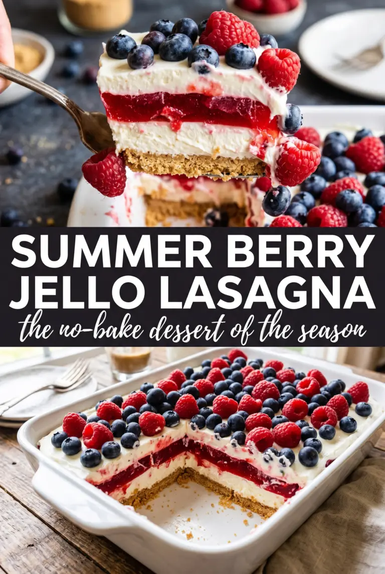 Summer Berry Jello Lasagna