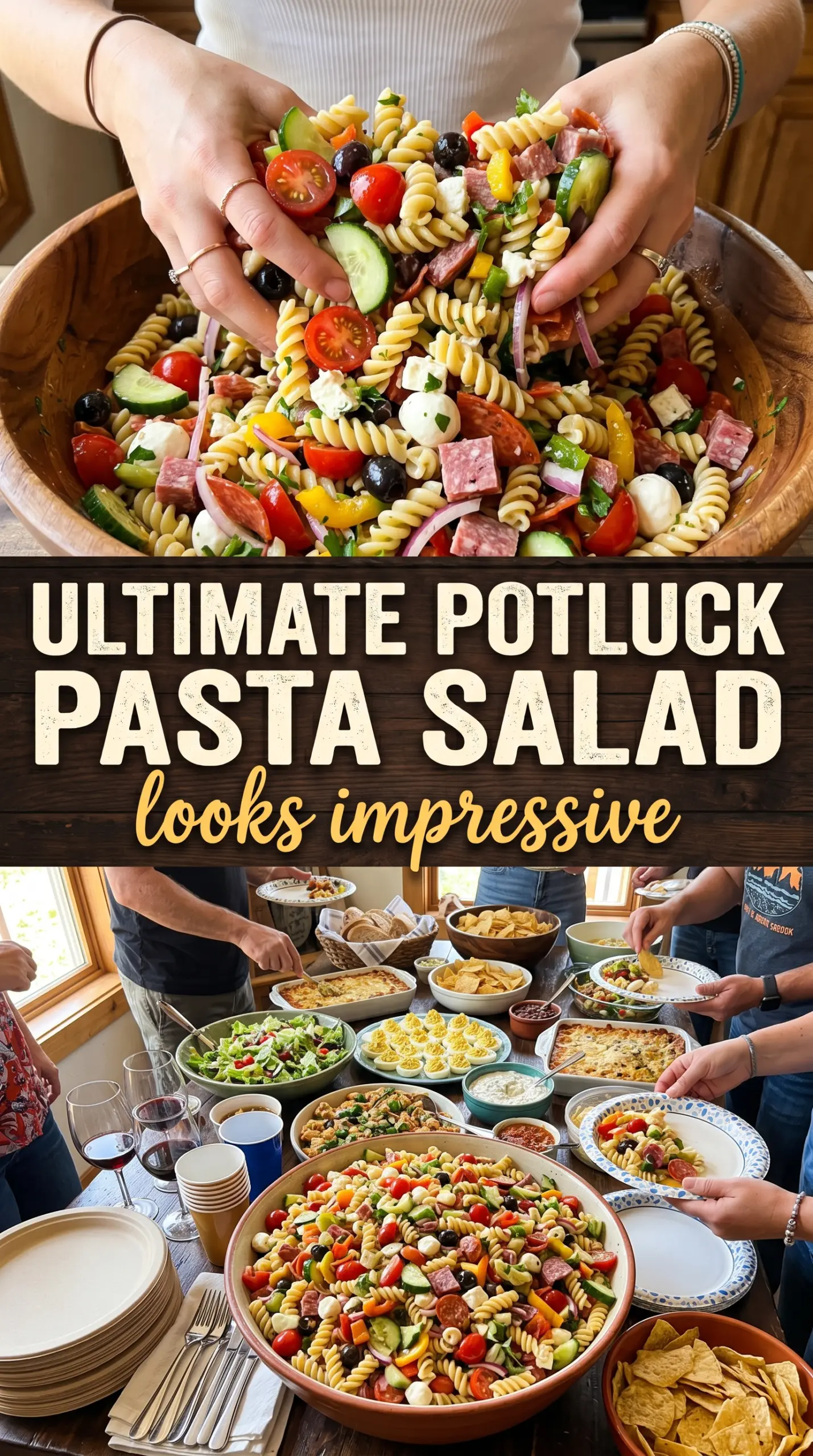 Supreme Pasta Salad colorful loaded