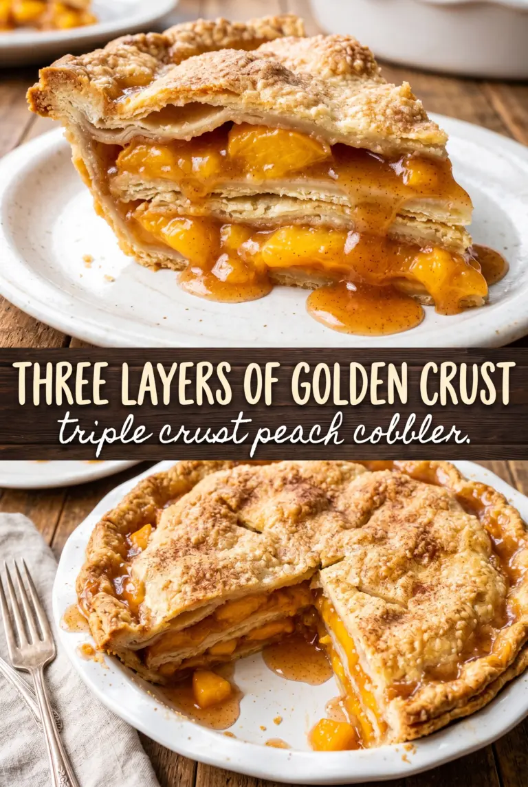 Triple Crust Peach Cobbler